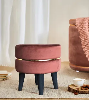 HOMEBUK Ottoman for Sitting | Stool for Living Room Kitchen | Fancy Small Seats for Home Office | Dressing Table | Wooden Stools | Round Pouf Chair | Pouf Indoor Outdoor Seating | Coffee