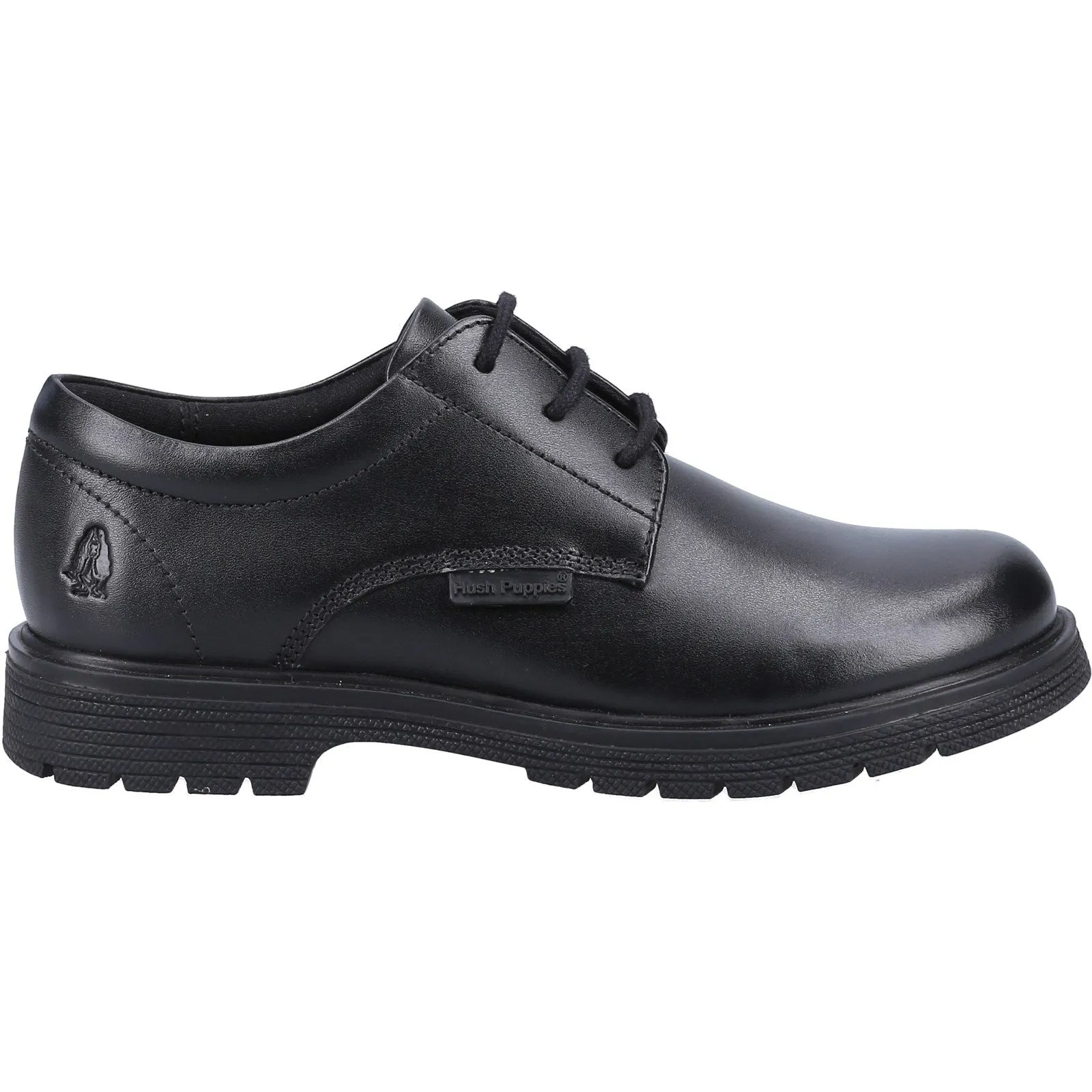 Hush Puppies Polly Jnr Girls Black Lace Up School Shoe