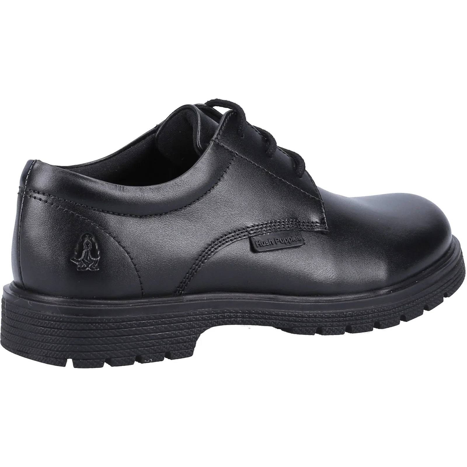 Hush Puppies Polly Jnr Girls Black Lace Up School Shoe