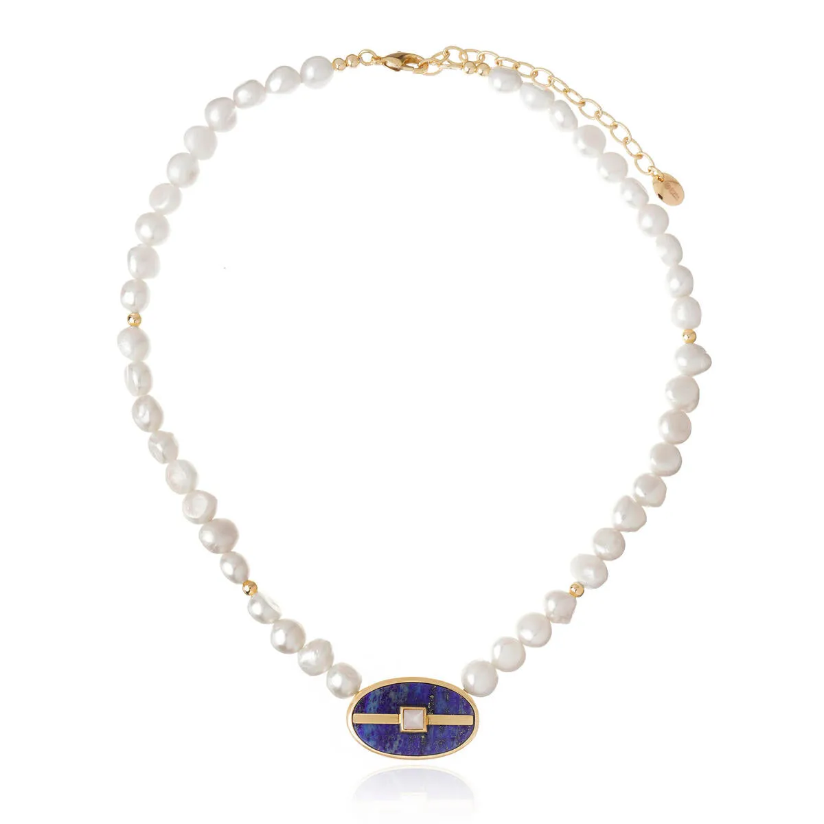 INSPIRE PEARL NECKLACE LAPIS