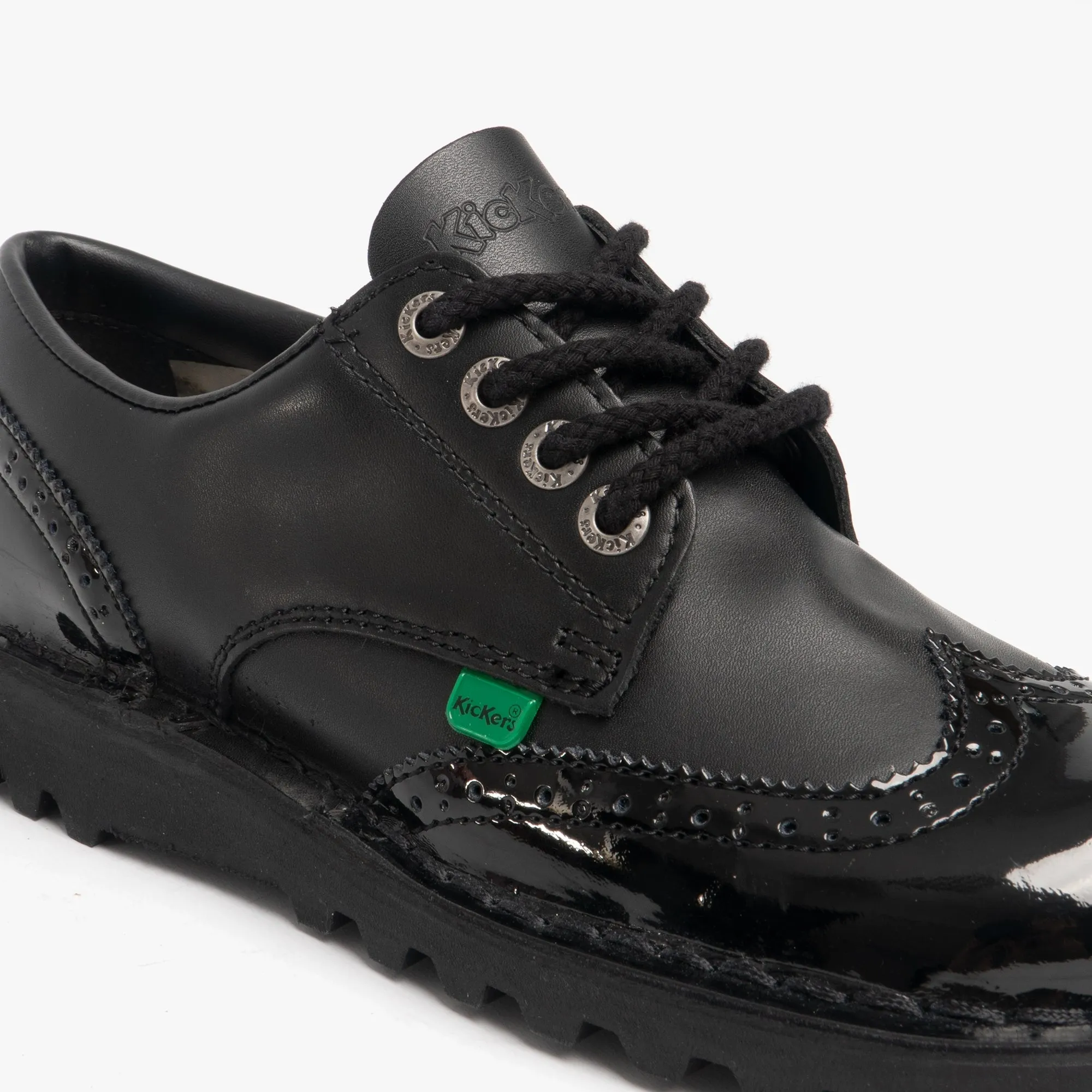 KICK LO BROGUE Girls Shoes Patent Black