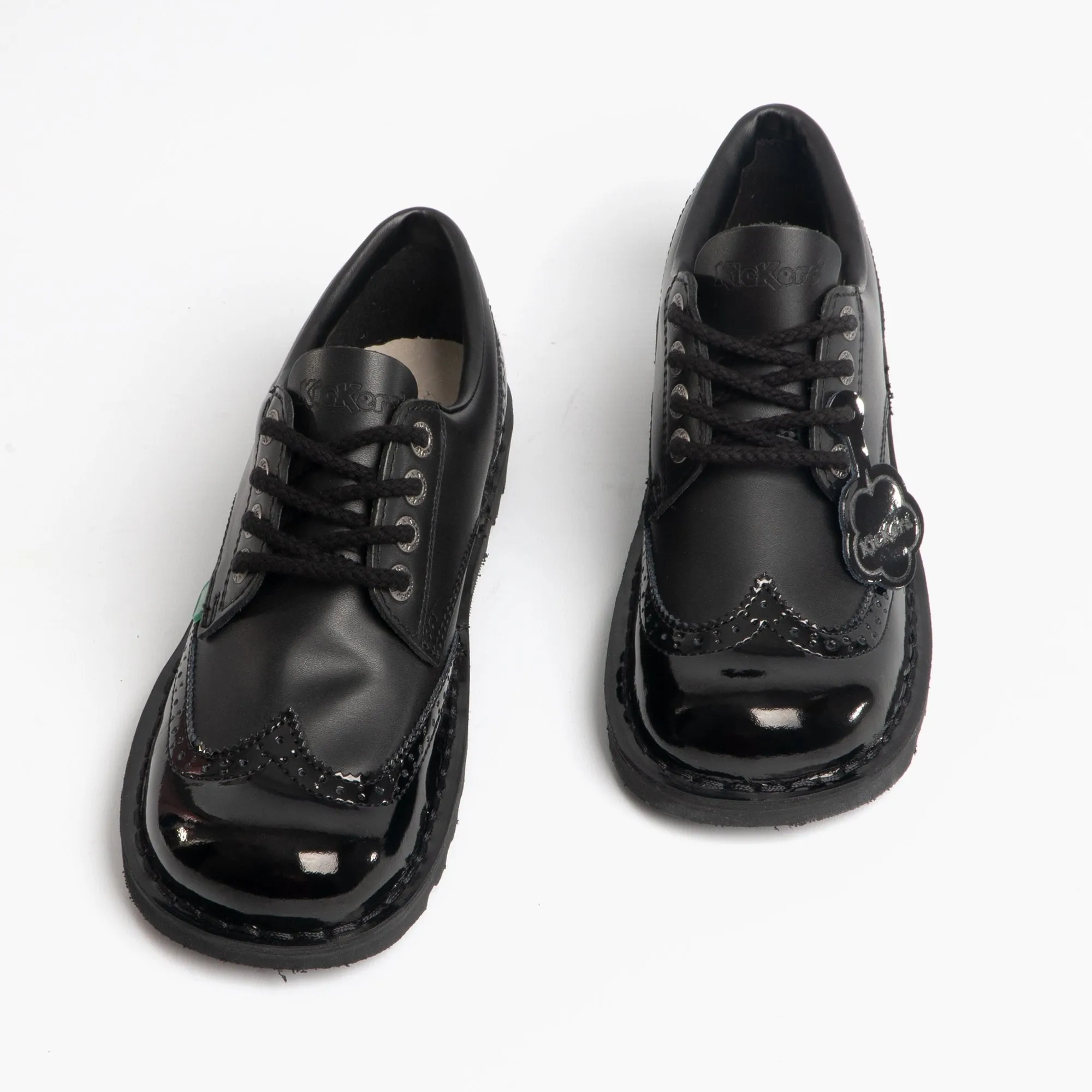 KICK LO BROGUE Girls Shoes Patent Black