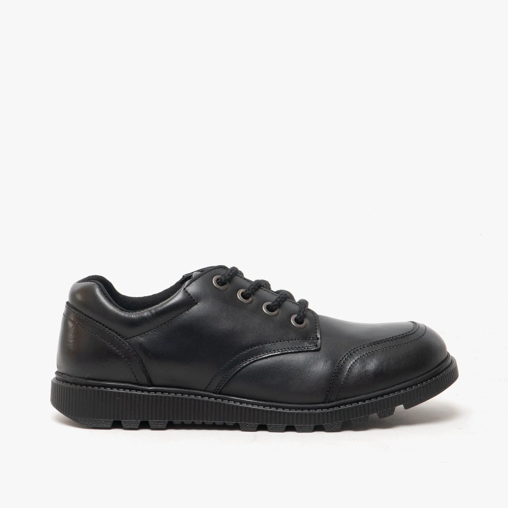 KIERA Girls Leather Lace-Up Shoes Black