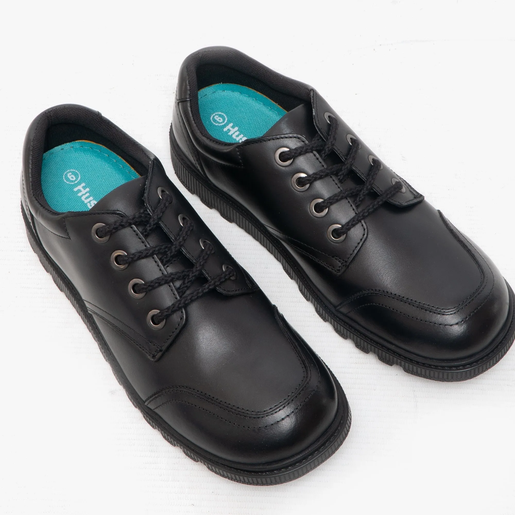 KIERA Girls Leather Lace-Up Shoes Black