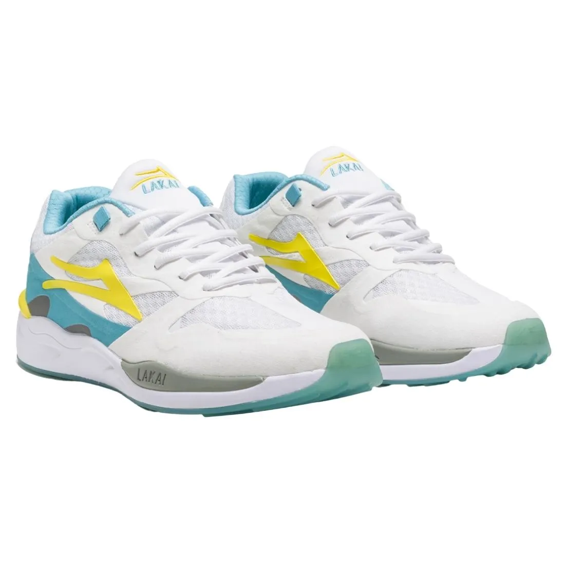 Lakai Evo 2.0 Shoes - White/Teal Suede