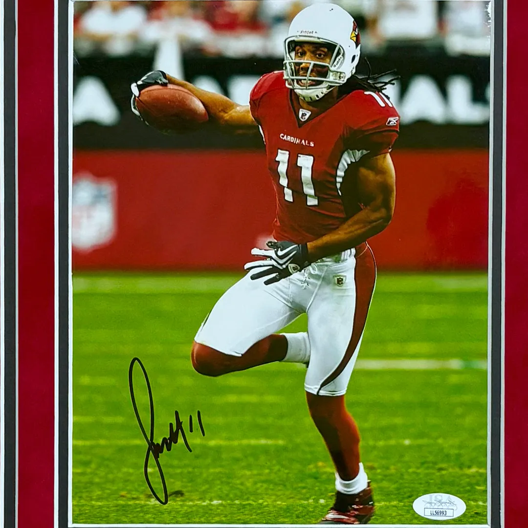 Larry Fitzgerald Hand Signed & Framed Arizona Cardinals 8x10 Photo (JSA)