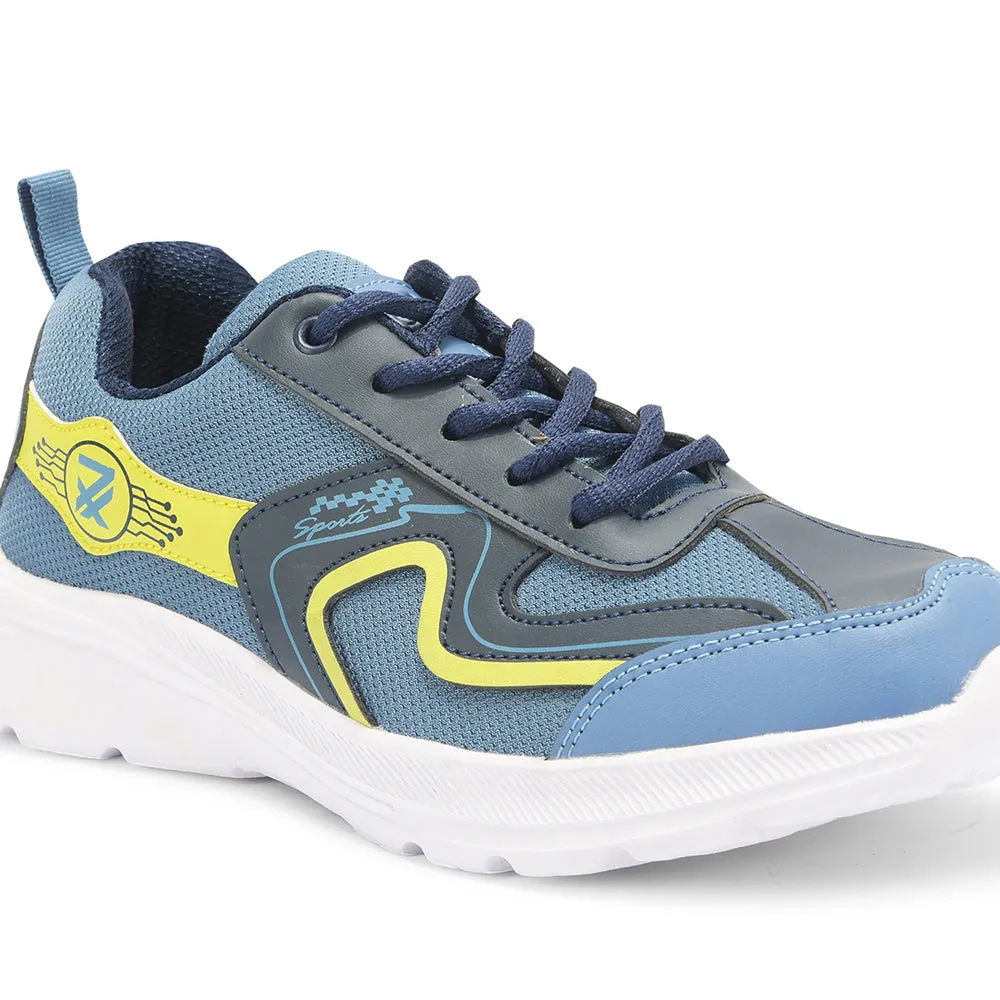 Leap7x By Liberty Kids TRIVAGO-2L Blue Sports Lacing Walking Shoes