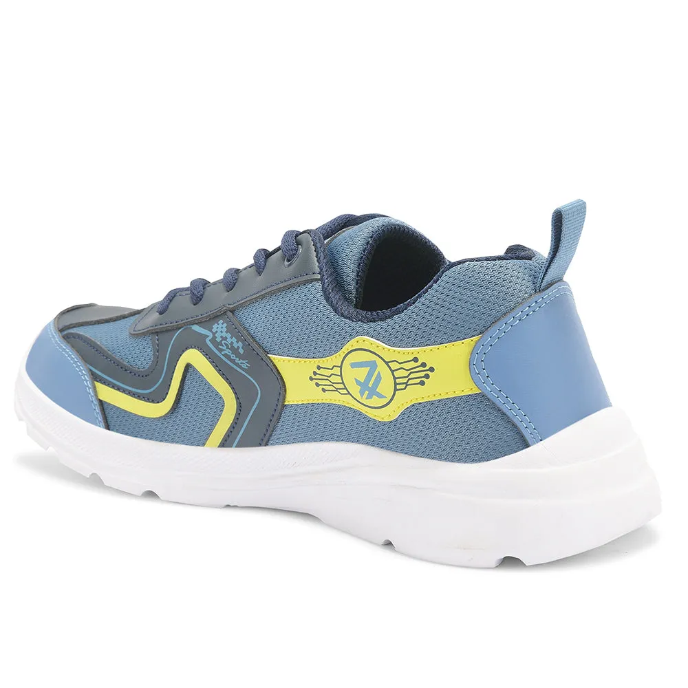 Leap7x By Liberty Kids TRIVAGO-2L Blue Sports Lacing Walking Shoes