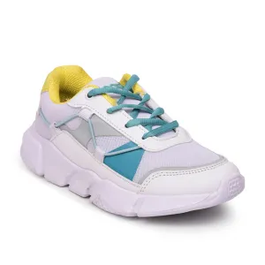 Leap7x Lace Up Athleisure Shoes For Kids (White) POLAR-502 By Liberty