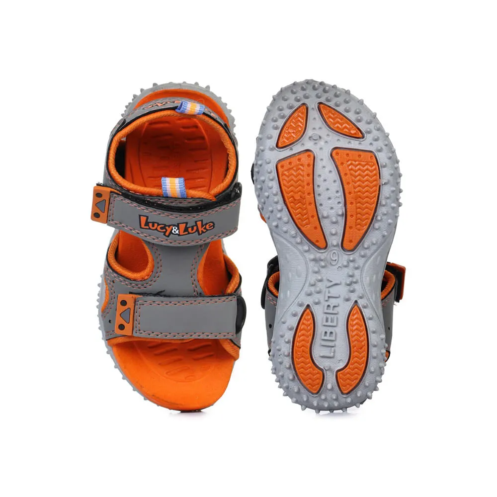 Lucy & Luke (Grey) Casual Sandal For Kids POLO By Liberty