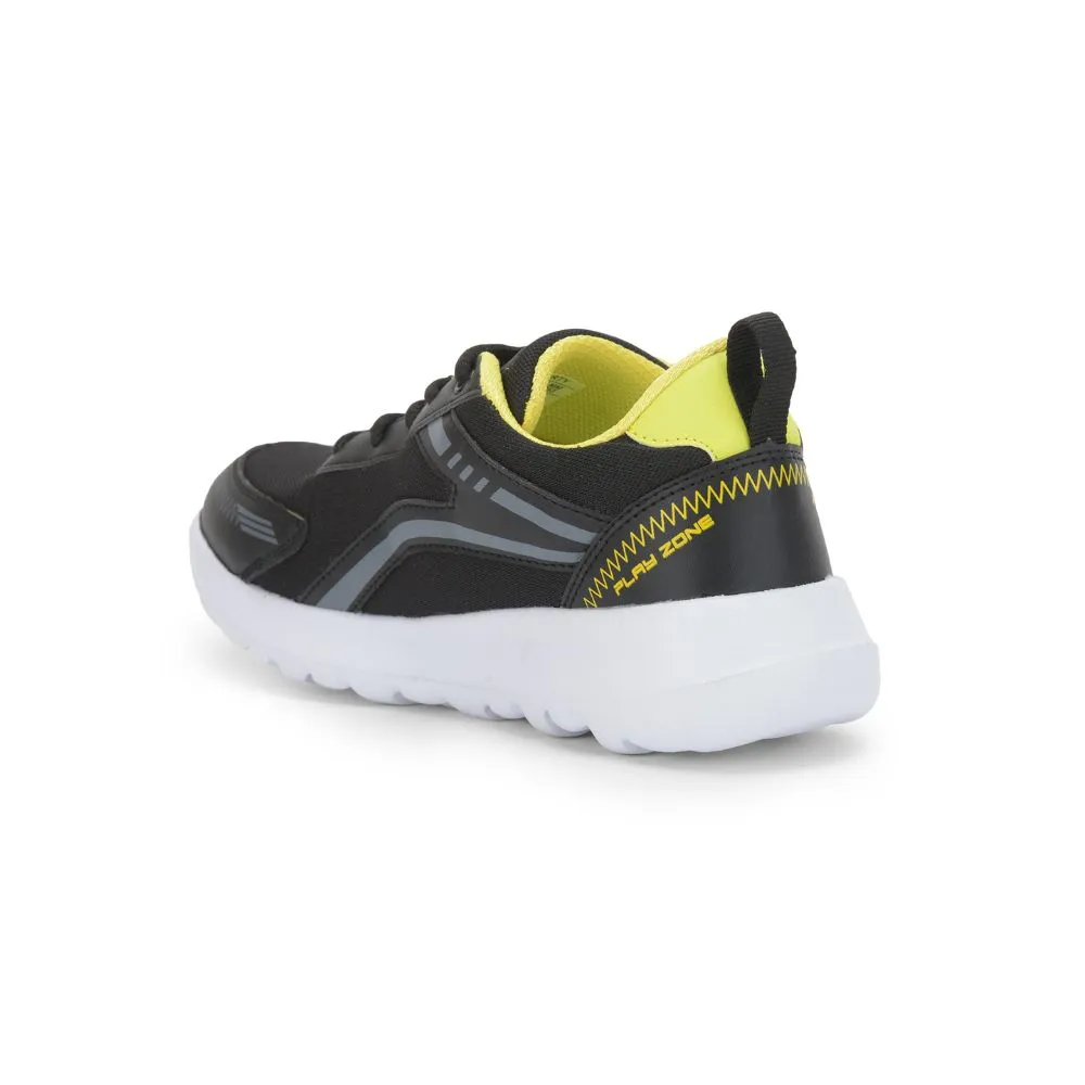 Lucy & Luke Lacing Black Sports Shoes For Kids ZEAL-L By Liberty