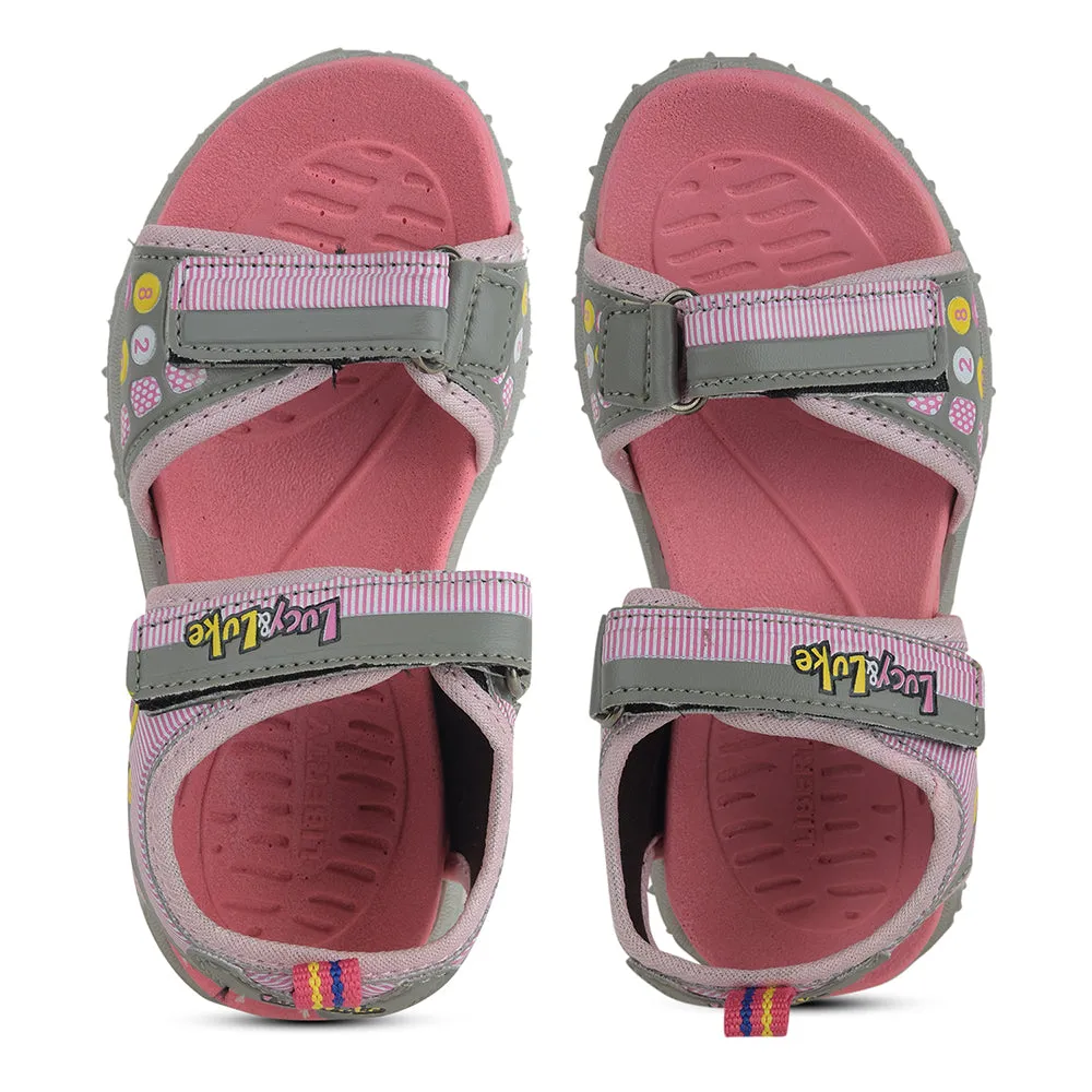 Lucy & Luke Pink Casual Sandal For Kids 8074-304 By Liberty