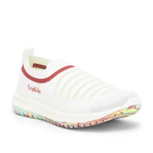 Lucy & Luke (White) Sports Non Lacing Shoes For Kids JAMIE-152E By Liberty