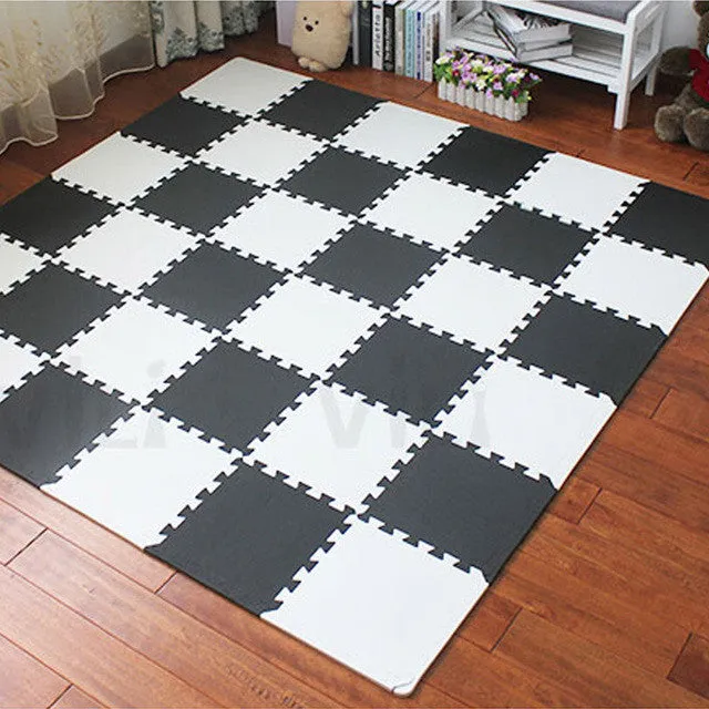 Meitoku baby EVA Foam Play Puzzle Mat/ 18 or 24/lot Interlocking Exercise Tiles Floor Carpet Rug for Kid,Each 30cmX30cm,1cmThick