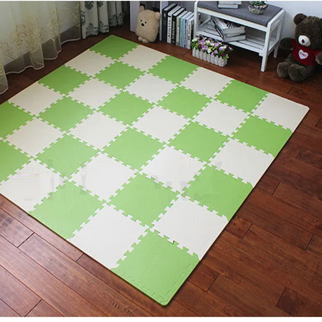 Meitoku baby EVA Foam Play Puzzle Mat/ 18 or 24/lot Interlocking Exercise Tiles Floor Carpet Rug for Kid,Each 30cmX30cm,1cmThick