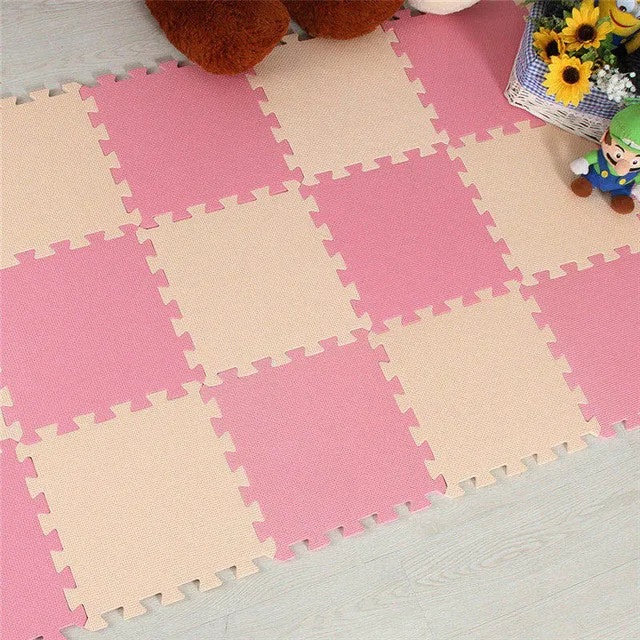 Meitoku baby EVA Foam Play Puzzle Mat/ 18 or 24/lot Interlocking Exercise Tiles Floor Carpet Rug for Kid,Each 30cmX30cm,1cmThick