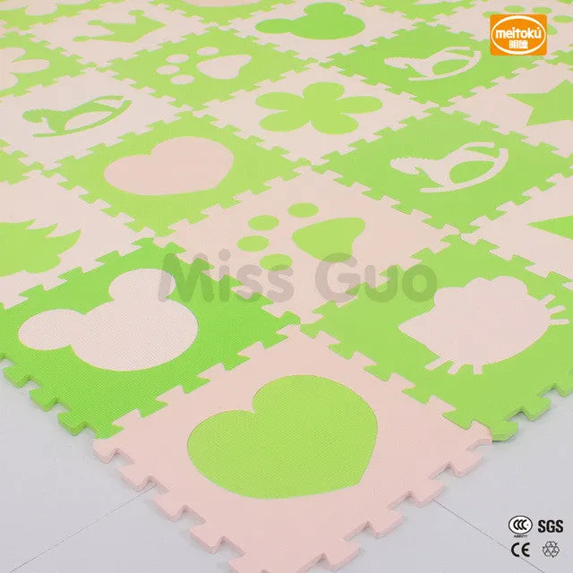 Meitoku baby EVA foam puzzle play mat/10pcs/lot Interlocking Exercise floor mat,per 30cmX30cm 1cmThick