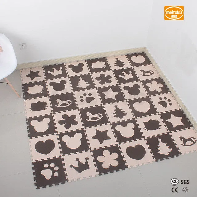 Meitoku baby EVA foam puzzle play mat/10pcs/lot Interlocking Exercise floor mat,per 30cmX30cm 1cmThick