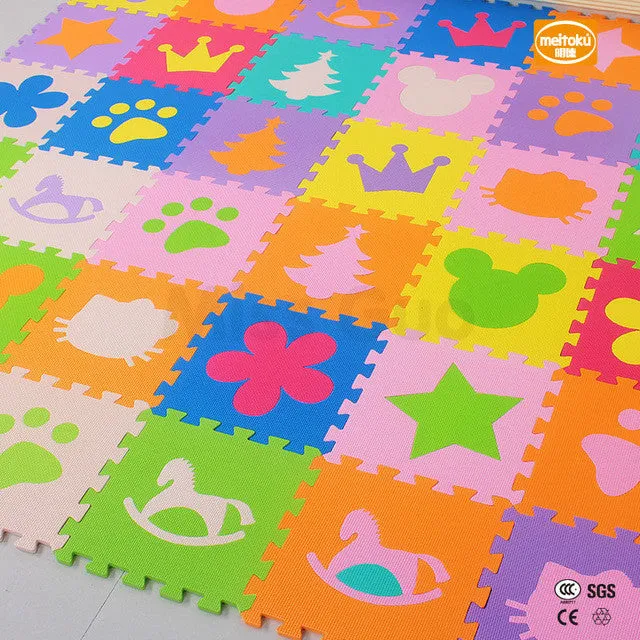 Meitoku baby EVA foam puzzle play mat/10pcs/lot Interlocking Exercise floor mat,per 30cmX30cm 1cmThick