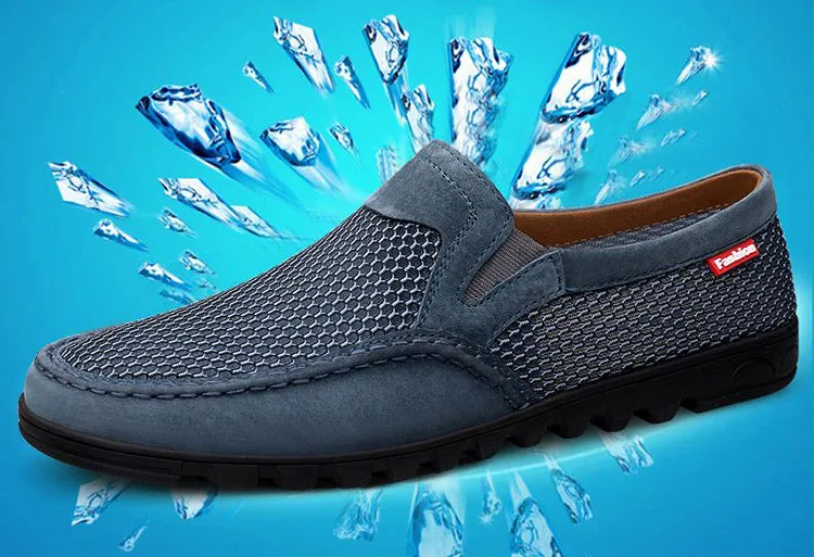 Men's Casual Mesh Walking Shoes Slip On Loafers Comfortable Lightweight Breathable Flats Shoes