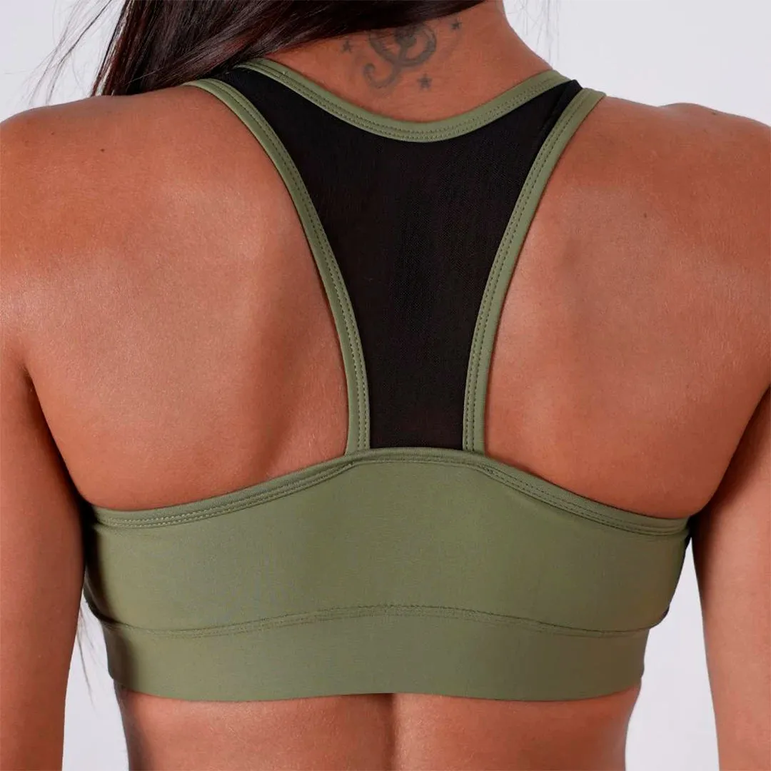 Mesh Top Sports Bra