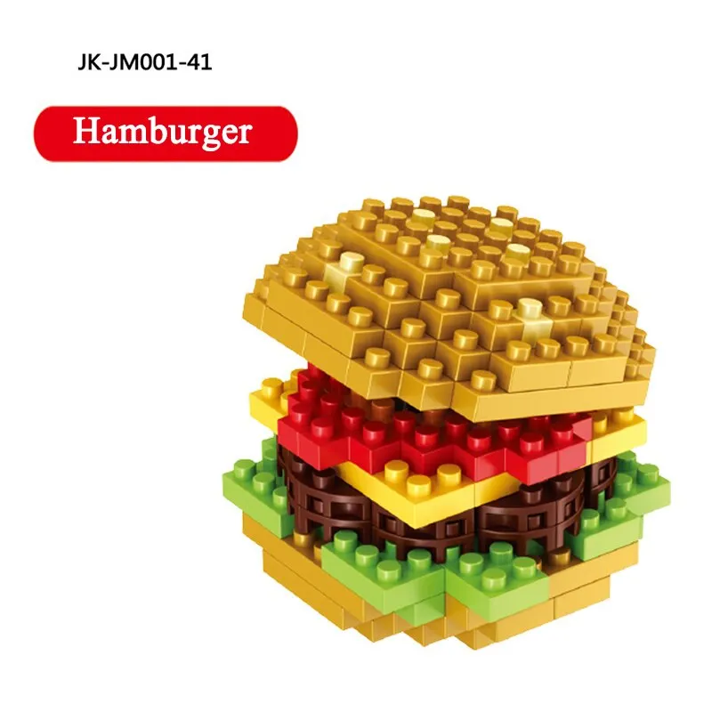 Mini Blocks Moc Fast Food Burger Ice Cream French Fries Diamond Blocks DIY Puzzle Assembly Ornament Children's Toys Holiday Gift