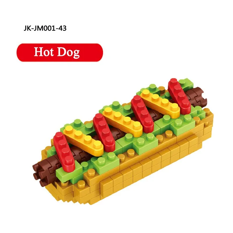 Mini Blocks Moc Fast Food Burger Ice Cream French Fries Diamond Blocks DIY Puzzle Assembly Ornament Children's Toys Holiday Gift