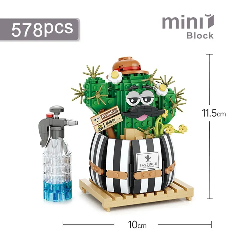 Mini Building Block Flower DIY Creative Bouquet Home Decoration Potted Flower 3D Model Assembled Brick Children's Toy Girl Gift