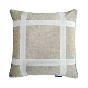 Mirage Haven Ava Crisscross Silver and White 50x50cm Cushion Cover