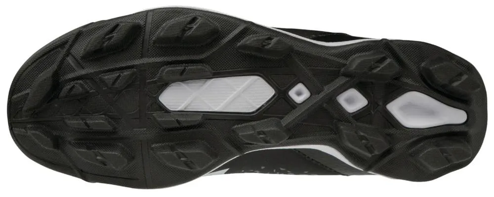 Mizuno Junior Wave Select Nine Moulded Baseball/Softball Cleat - Black/White