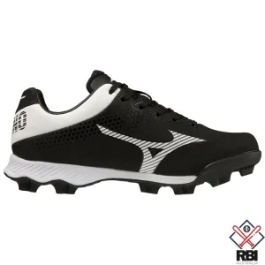 Mizuno Lightrevo Moulded Kids Baseball/Softball Cleat - Black/White