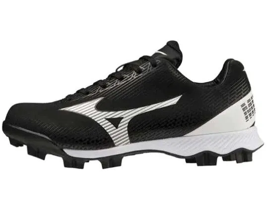 Mizuno Lightrevo Moulded Kids Baseball/Softball Cleat - Black/White