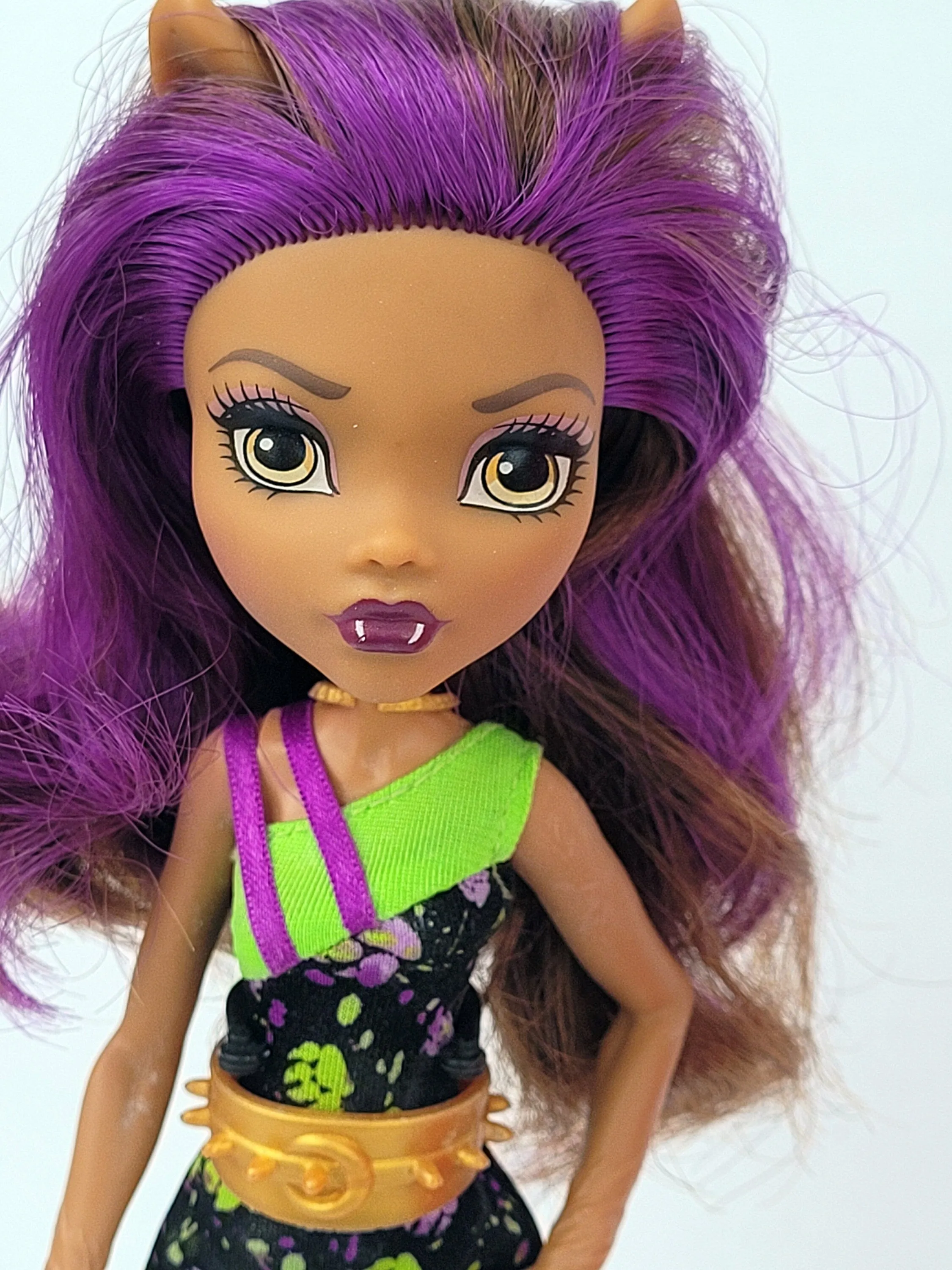 Monster High Doll Ghoul La La Locker Clawdeen Wolf Playset for Collectors, OOAK Repaint, Playing, Original Accessories, Furniture, Mattel