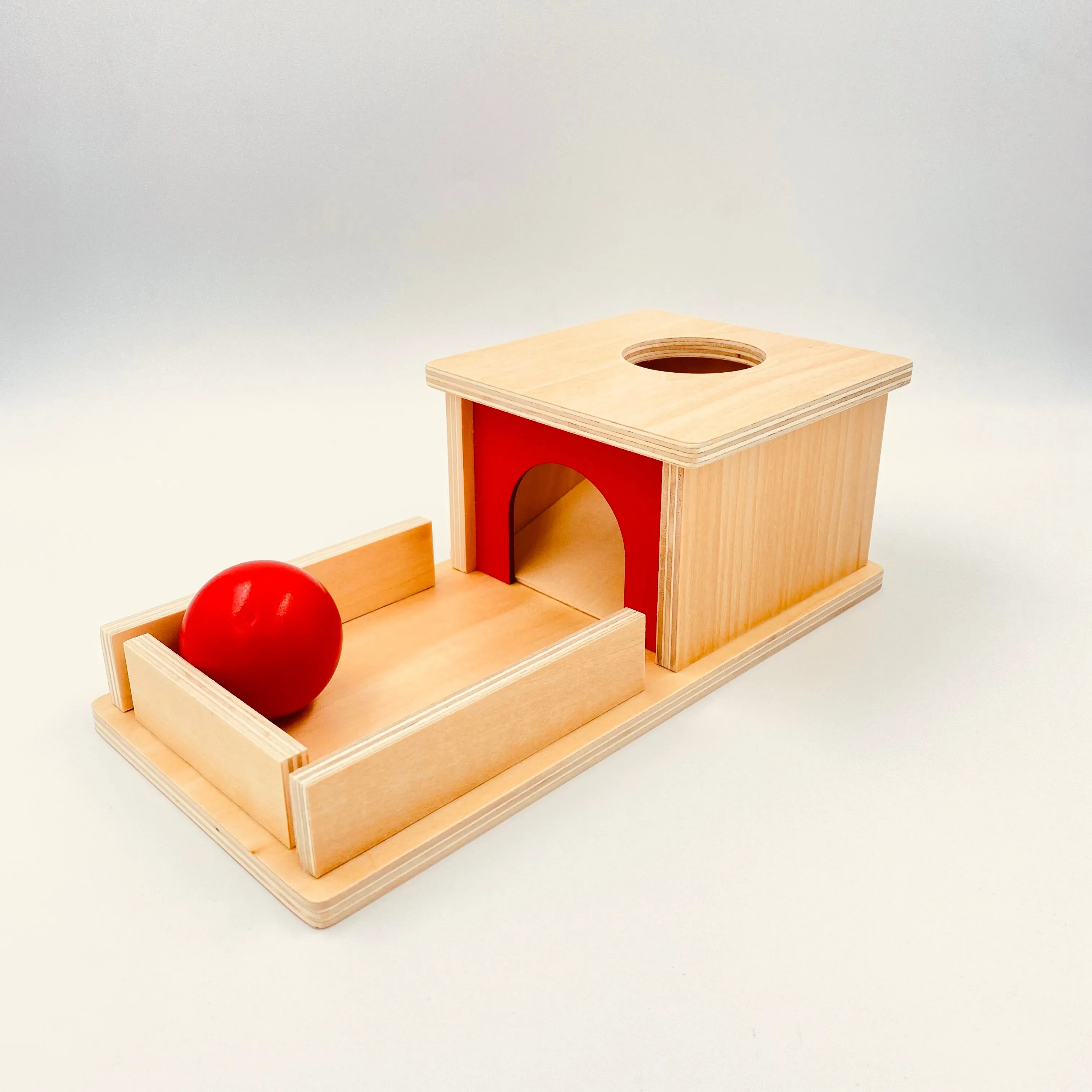 Montessori Object Permanence Box with Tray and Ball