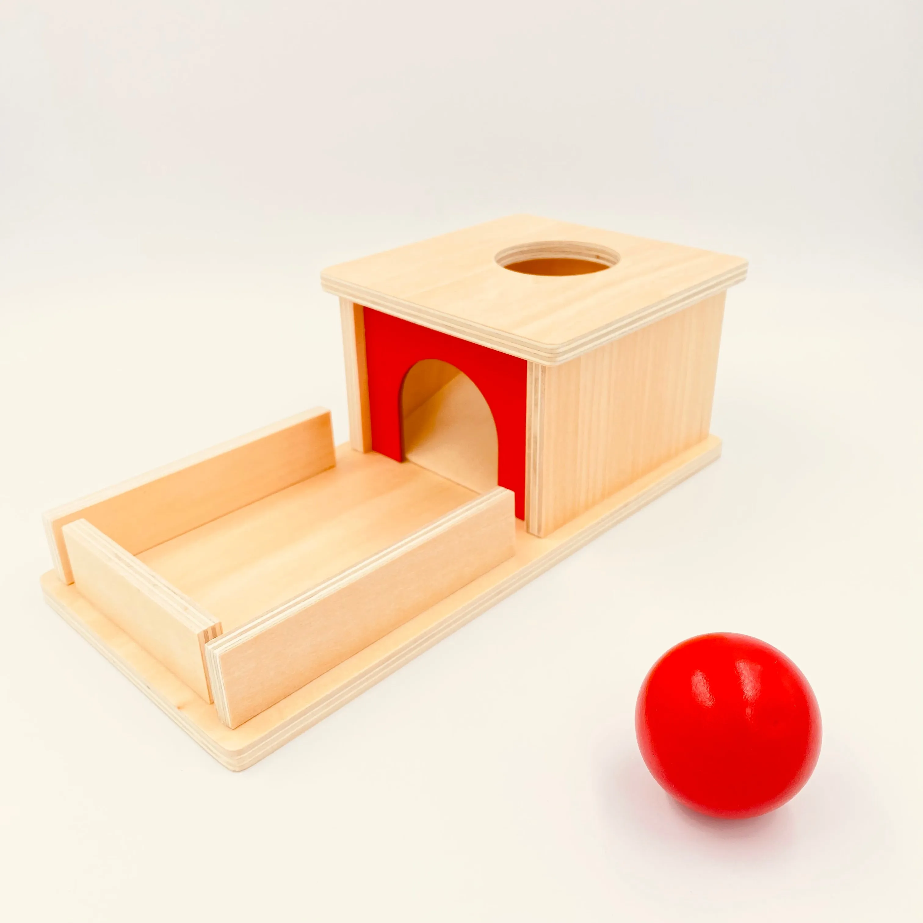 Montessori Object Permanence Box with Tray and Ball