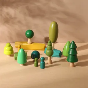 Montessori Wooden Forest Tree Building Blocks