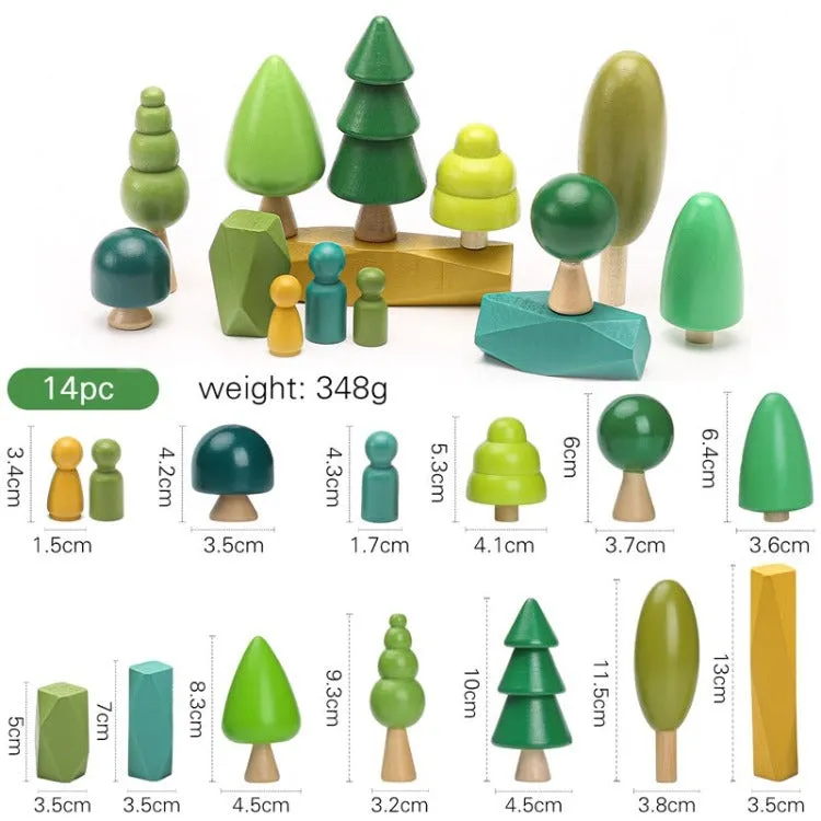 Montessori Wooden Forest Tree Building Blocks