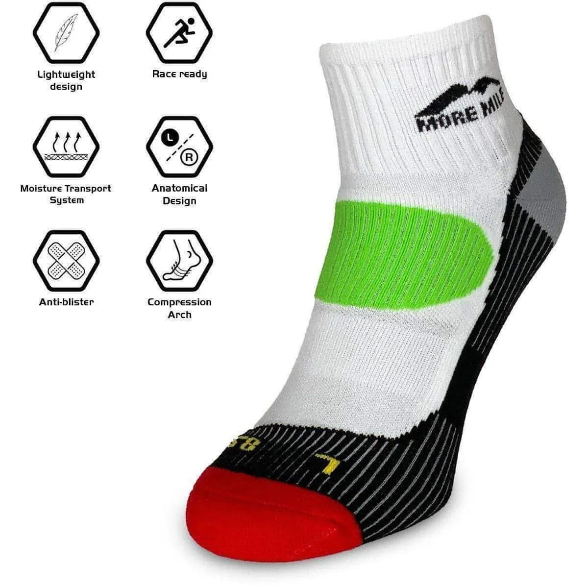 More Mile London (3 Pack) Womens Running Socks - Multi