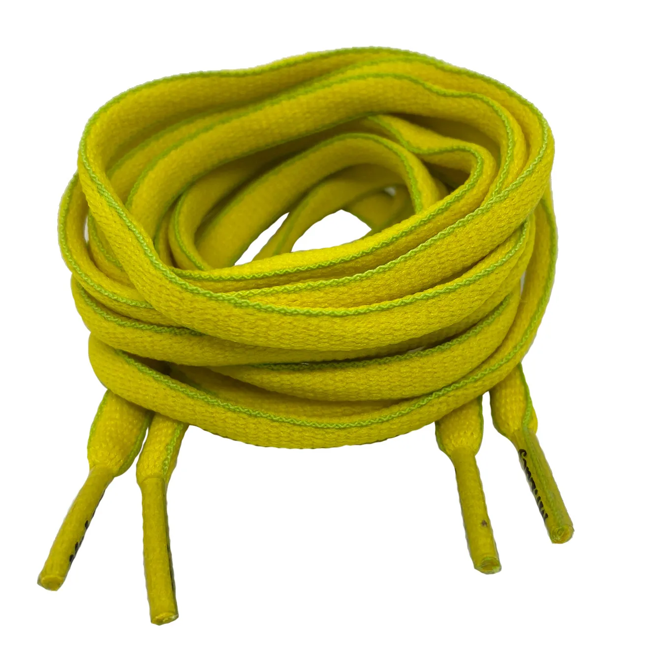 Mr Lacy Slimmies - Oval Yellow and Green Shoelaces - 8mm wide