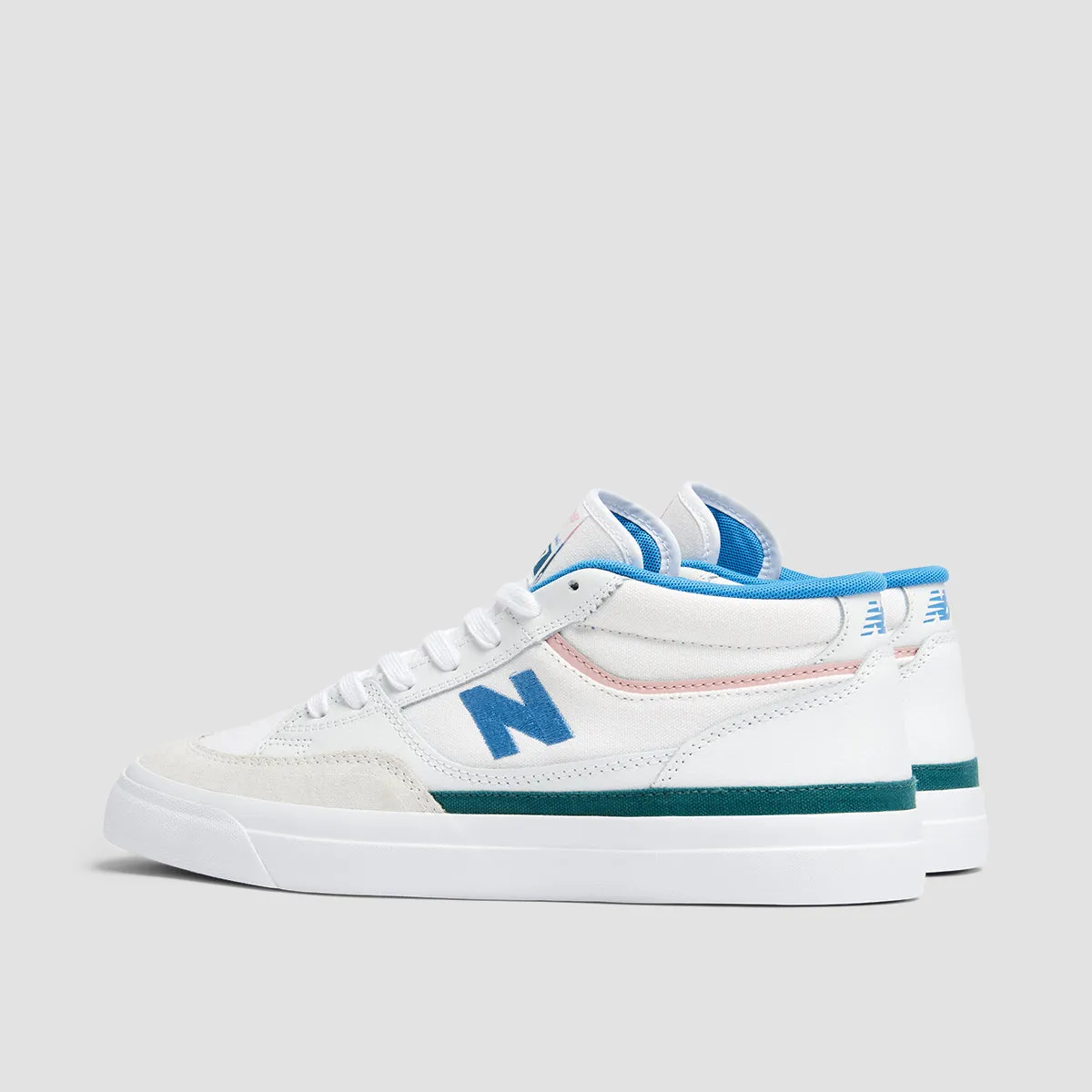 New Balance Numeric Franky Villani 417 Mid Top Shoes - White/Blue Laguna