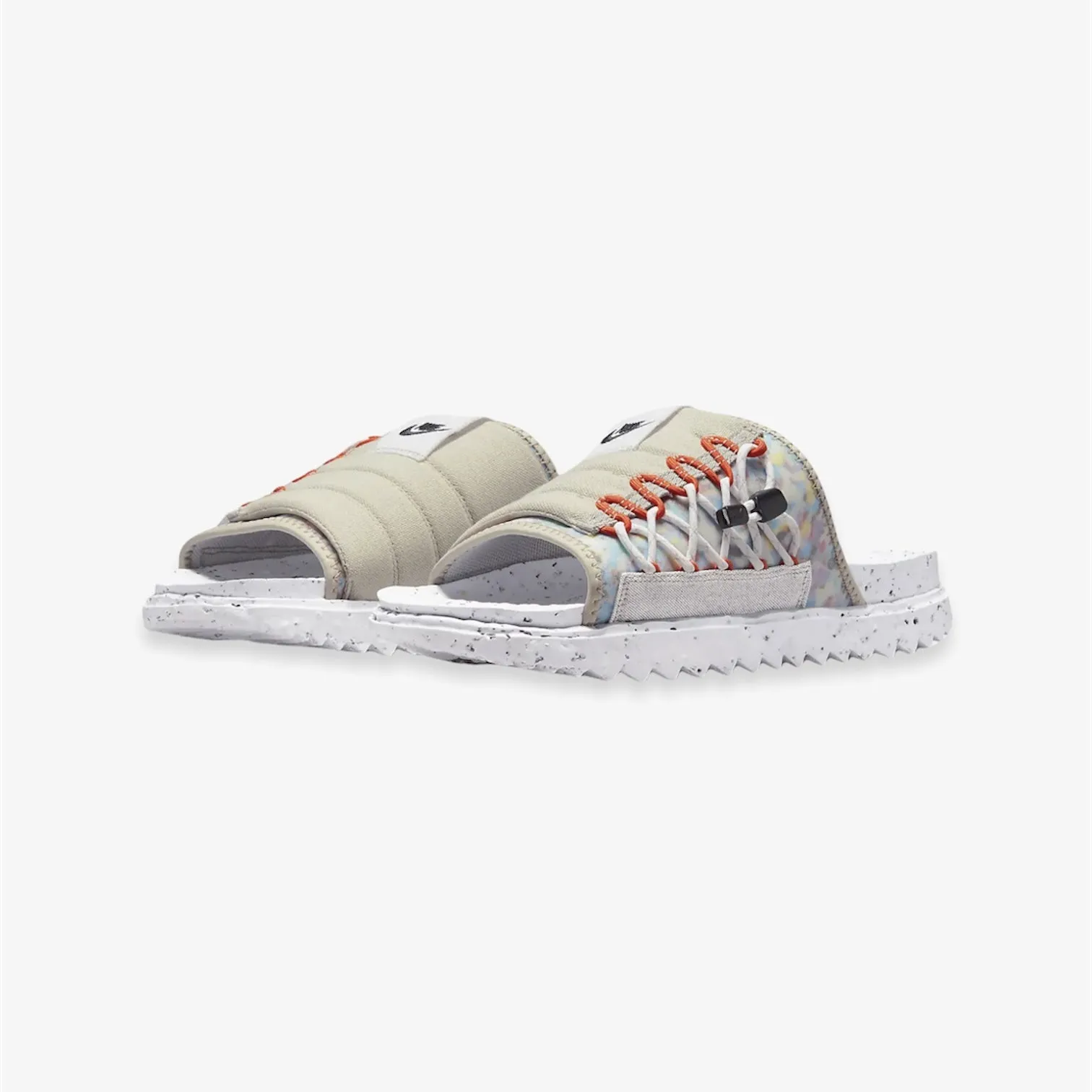 Nike Asuna Crater Slide Cream II Black White Orange DJ4629-200