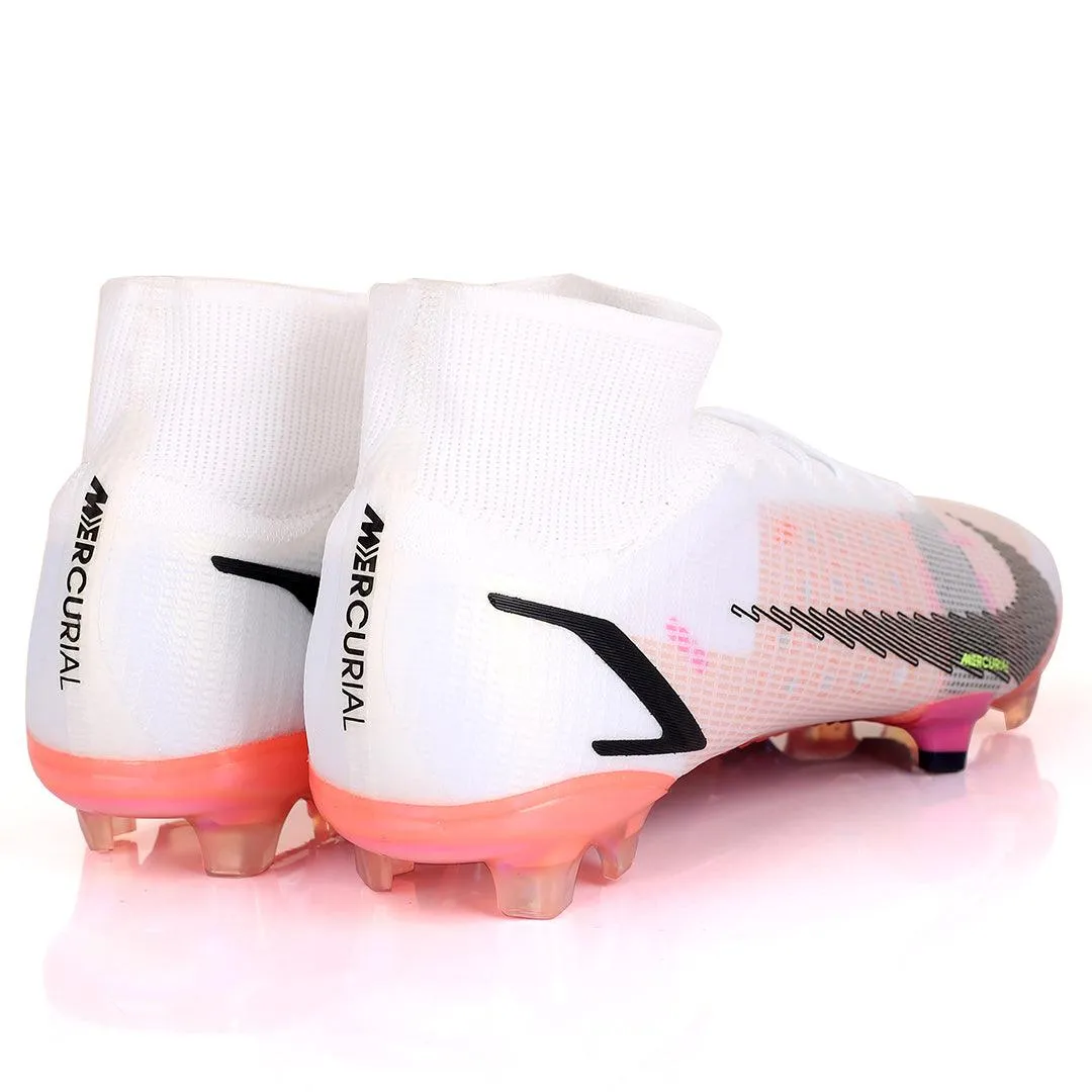 NK Mercurial Logo Designed High Top Football Boots - White