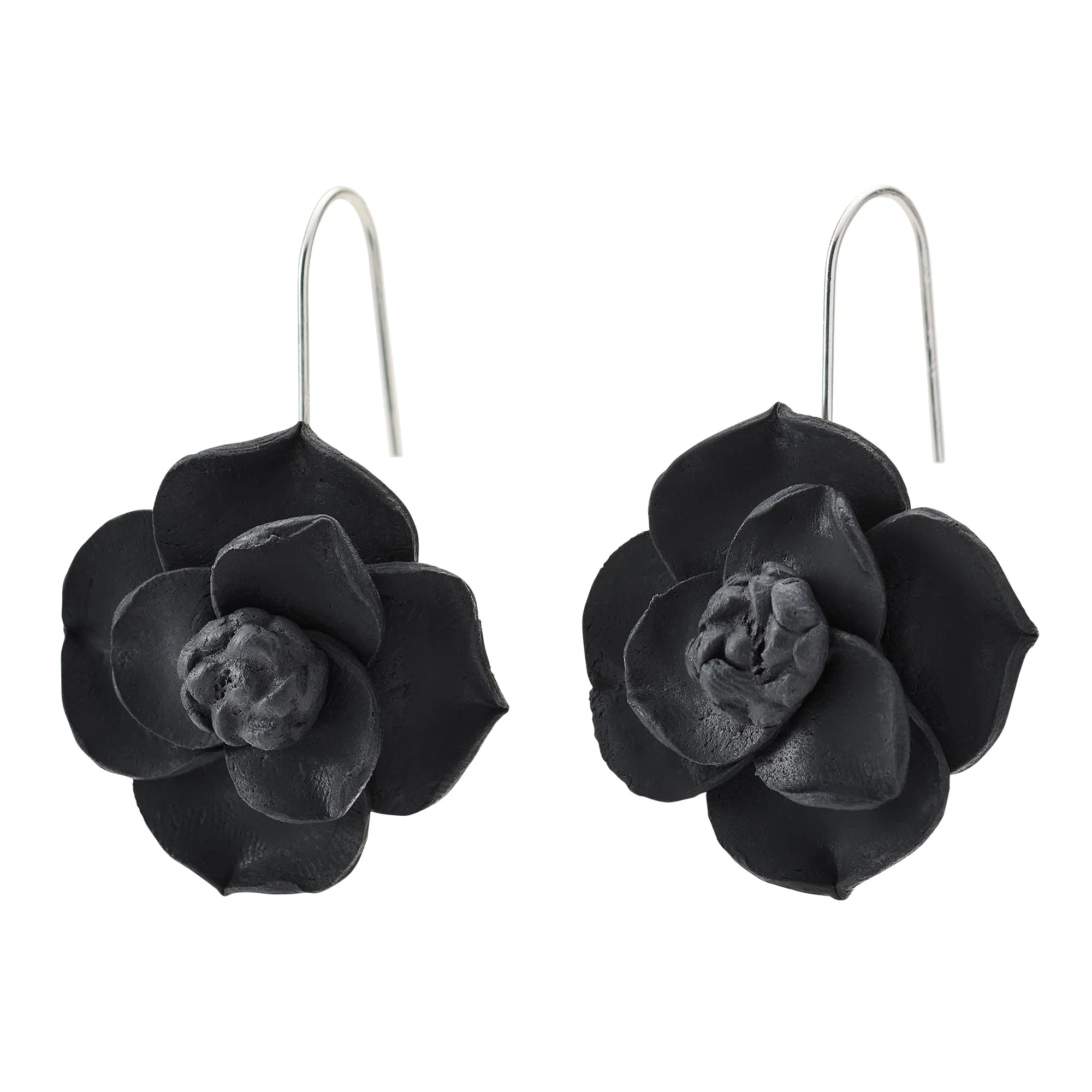 Noir Clay Flower Earrings