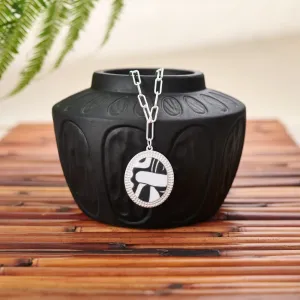 Noir Reversible Link Medallion Necklace