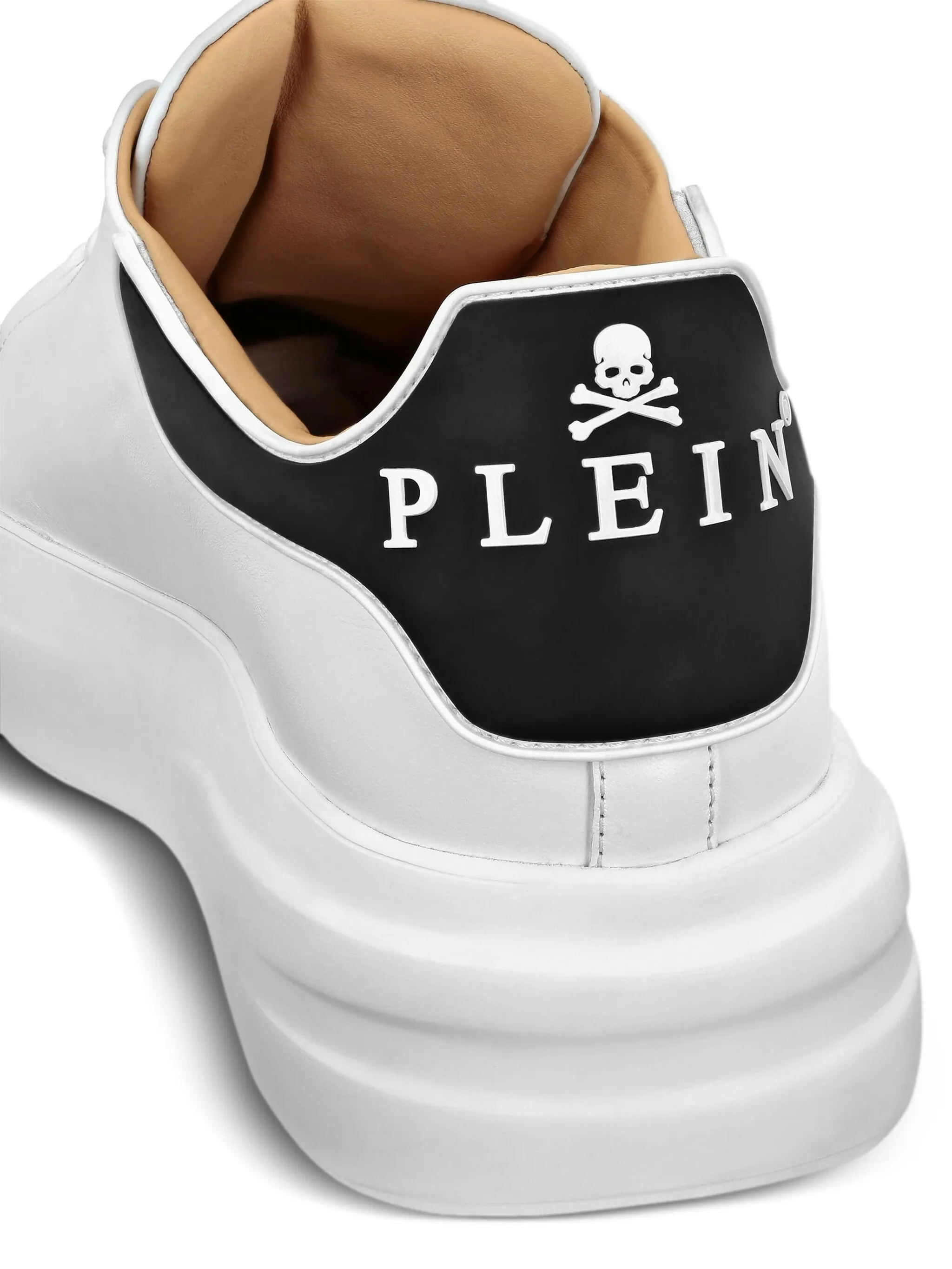 PHILIPP PLEIN LO-TOP LEATHER SNEAKERS