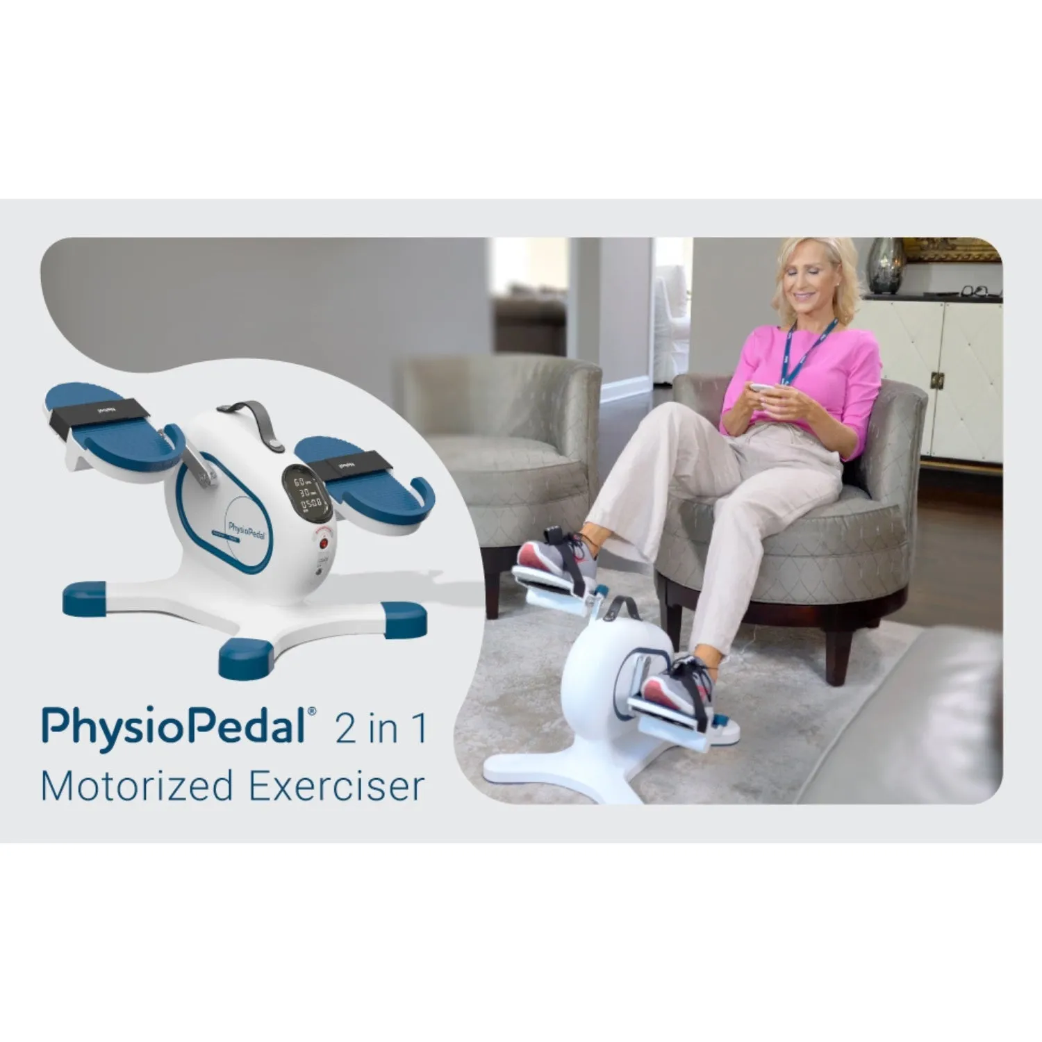 PhysioPedal® 2-in-1 Motorized Exerciser with Resistance Mode