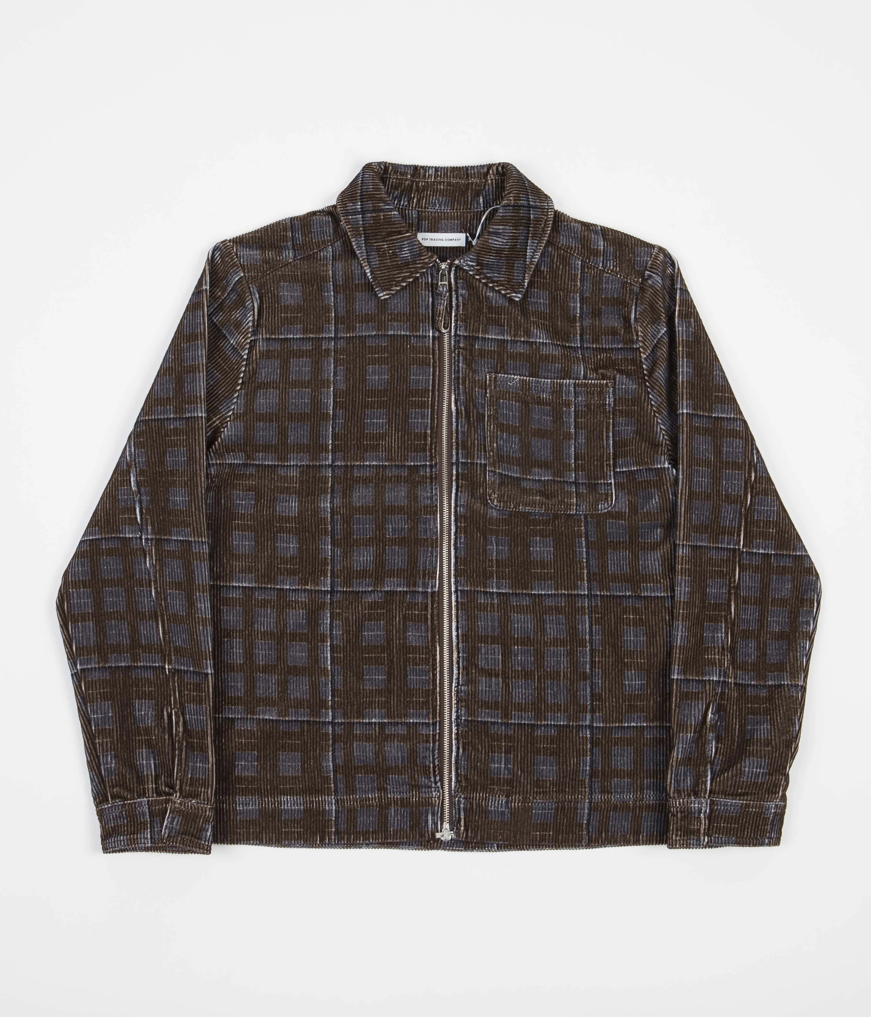 Pop Trading Company x Gilles De Brock Corduroy Check Shirt - Charcoal / Delicioso