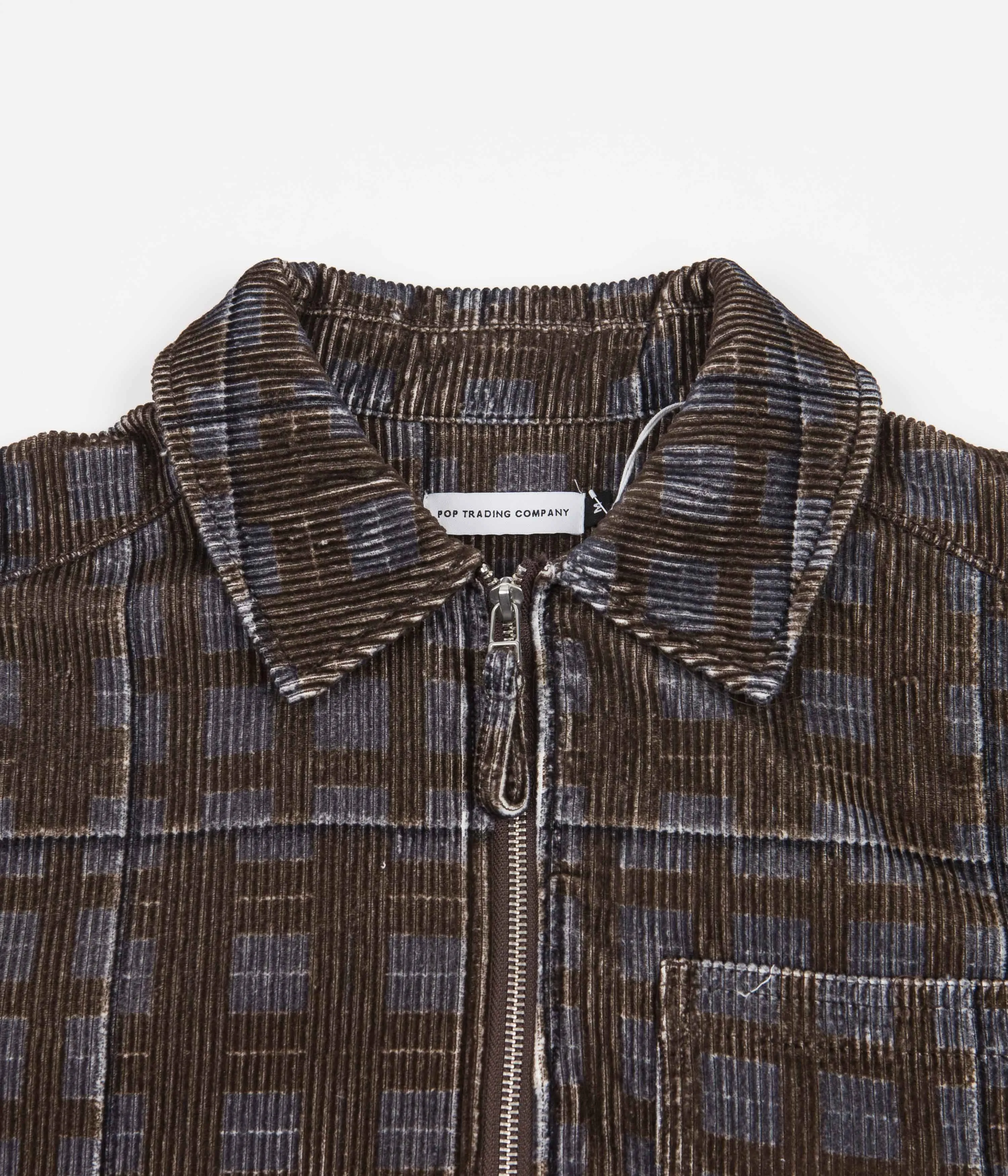 Pop Trading Company x Gilles De Brock Corduroy Check Shirt - Charcoal / Delicioso