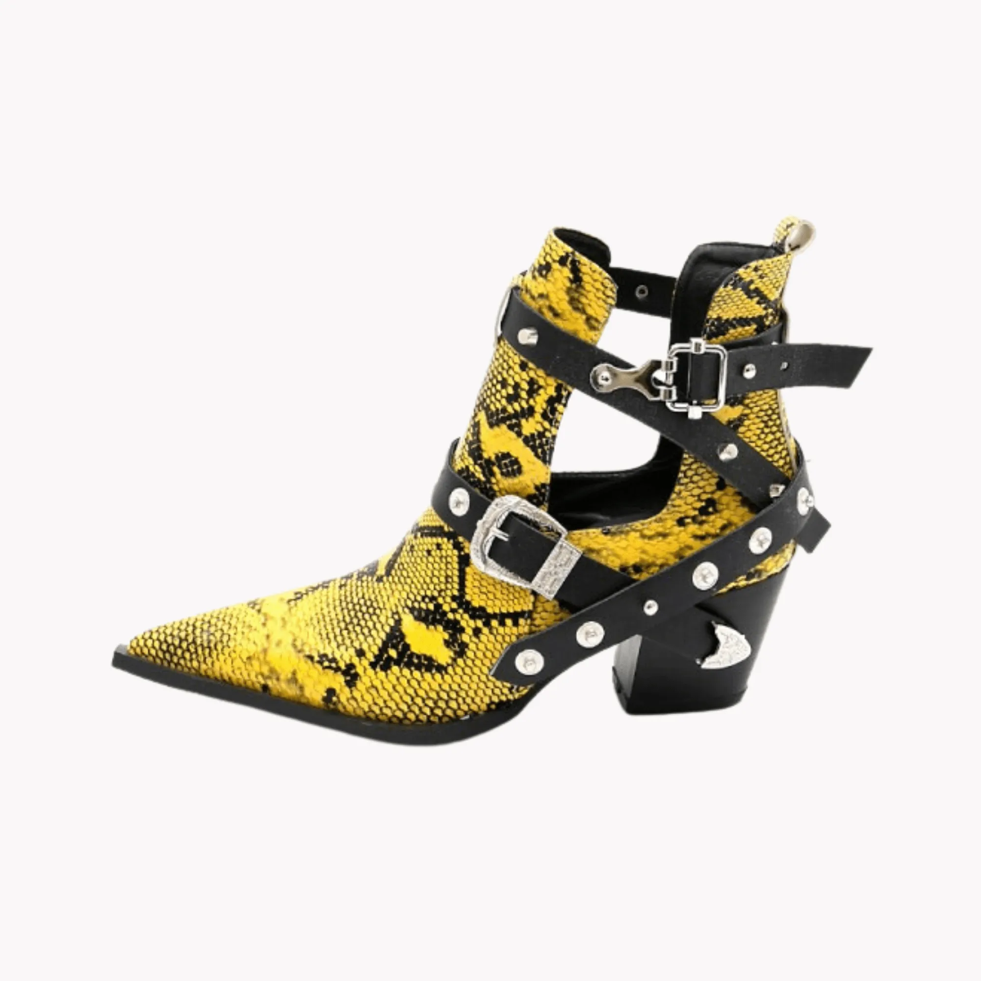 Pre Order:  Snakeskin Buckles Short Boots