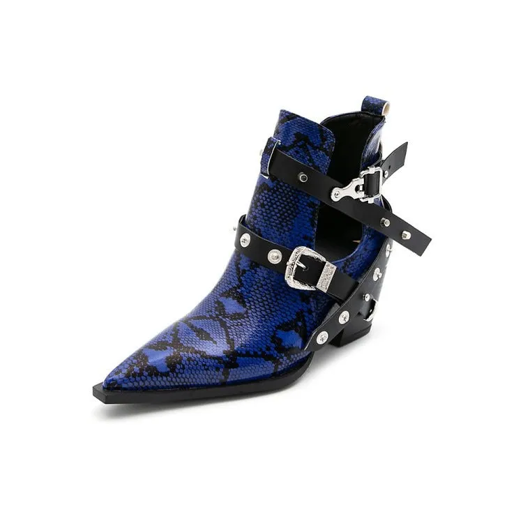 Pre Order:  Snakeskin Buckles Short Boots